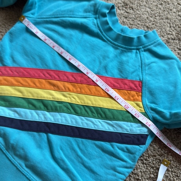 Hanna Andersson Blue Rainbow Print Crewneck Sweatshirt - Picture 4 of 7